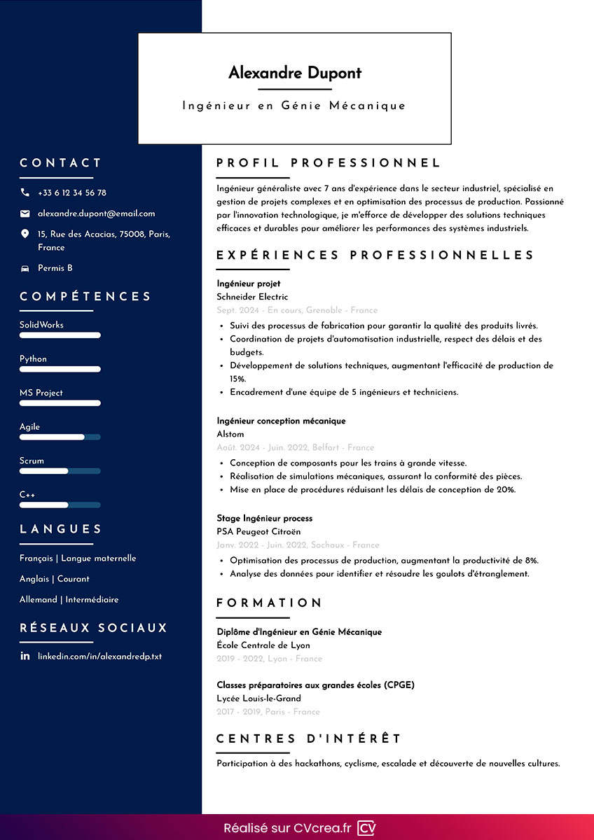Mod le De CV Sans Photo T l charger En PDF CVcrea Mod le De CV Sans Photo T l charger En PDF CVcrea