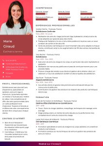 exemple cv estheticienne