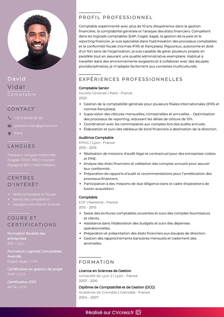 exemple cv comptable a telecharger