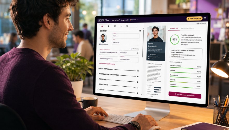 Création d’un CV compatible ATS avec le vérificateur CVcrea